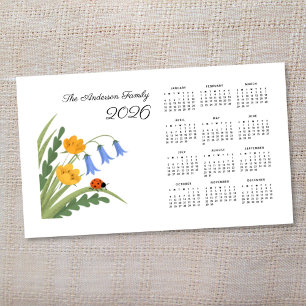 Ladybug Floral Botanical Bluebells Kalender 2026