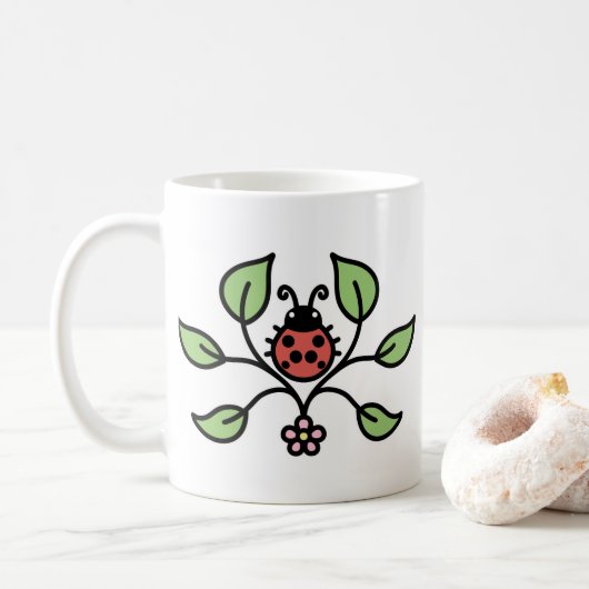 Ladybug Floral Mug (Avec donut)