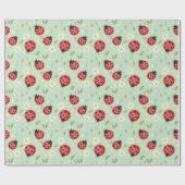 Ladybug Flower Pattern Cadeaupapier (Vlak)