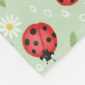 Ladybug Flower Pattern Fleece Deken (Hoek)