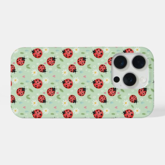 Ladybug Flower Pattern Phone Case (Verso Horizontal)