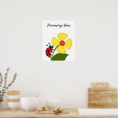 Ladybug Flower Poster (Keuken)