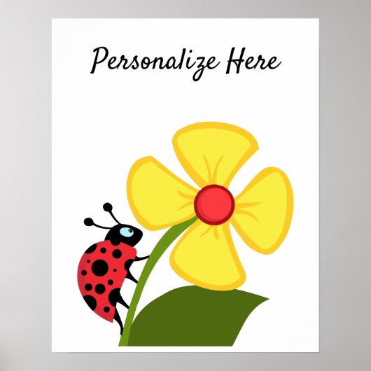Ladybug Flower Poster (Voorkant)