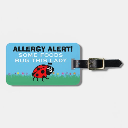 Ladybug Food Allergy Medical Alert Bagagelabel (Voorkant horizontaal)