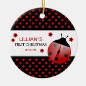 Ladybug Foto gepersonaliseerd Keramisch Ornament (Voorkant)