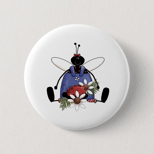 Ladybug Garden Ronde Button 5,7 Cm (Voorkant)