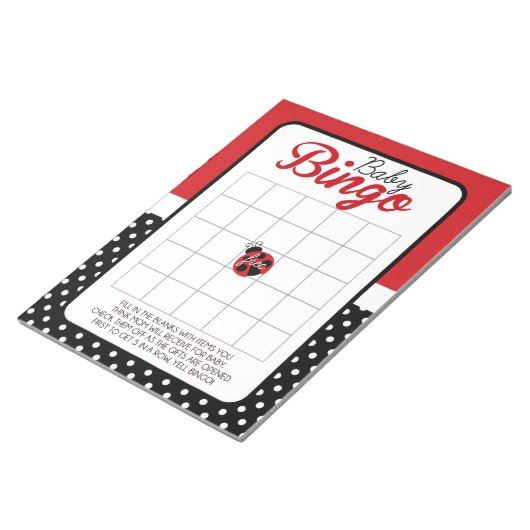 Ladybug Gift Bingo Baby shower Game Pack Notitieblok (Schuin)