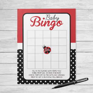 Ladybug Gift Bingo Baby shower Game Pack Notitieblok