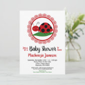 Ladybug Girls Baby shower Invitation (Debout devant)