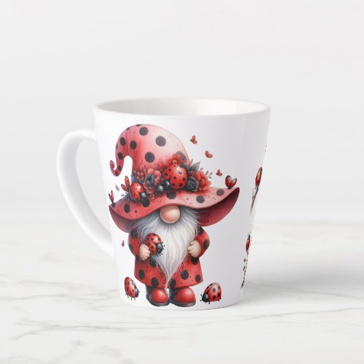 Ladybug Gnomes Latte Mug (Angle gauche)
