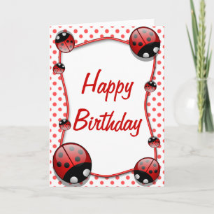 Ladybug Happy Birthday Card Kaart