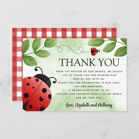 Ladybug - Hartelijk dank Informatiekaartje (Voorkant / Achterkant)