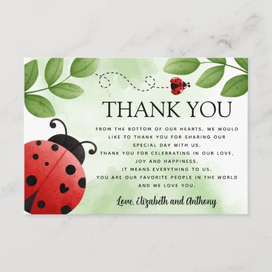 Ladybug - Hartelijk dank Informatiekaartje (Voorkant)