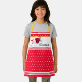Ladybug hartstip rode witte gele douanenaam schort (Insitu)