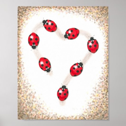 Ladybug Heart Fine Art Print (Voorkant)