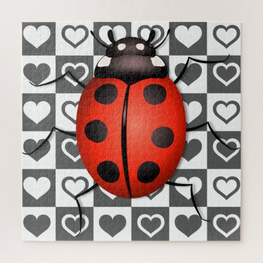 Ladybug & Hearts - Cute Legpuzzel (Verticaal)