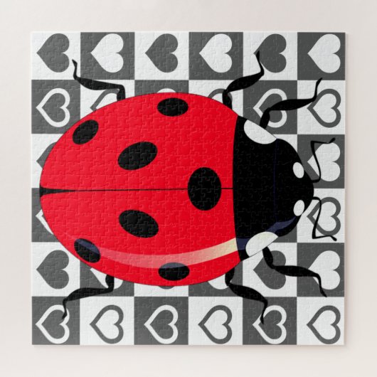 Ladybug & Hearts - Legpuzzel (Horizontaal)
