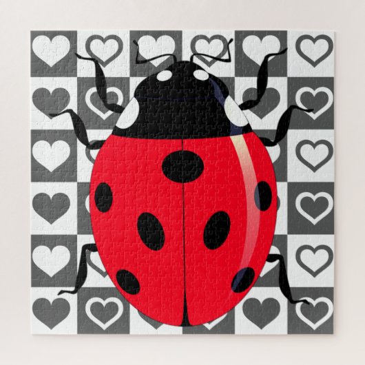 Ladybug & Hearts - Legpuzzel (Verticaal)
