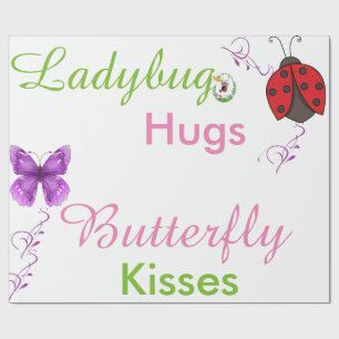 Ladybug Hugs Butterfly Kisses gift omslagpapier Cadeaupapier