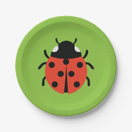 Ladybug Illustratie Papieren Bordje (Voorkant)