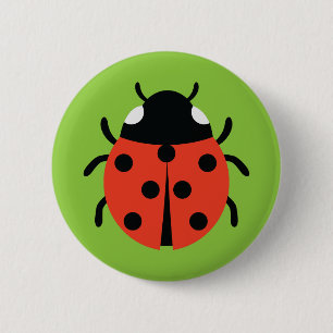 Ladybug Illustratie Ronde Button 5,7 Cm