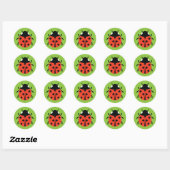 Ladybug Illustratie Ronde Sticker (Vel)