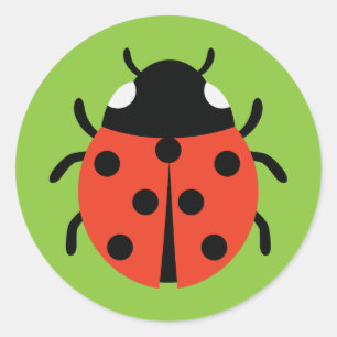 Ladybug Illustratie Ronde Sticker