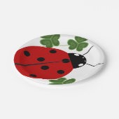 Ladybug in Clover Papieren Bordje (Gekanteld)