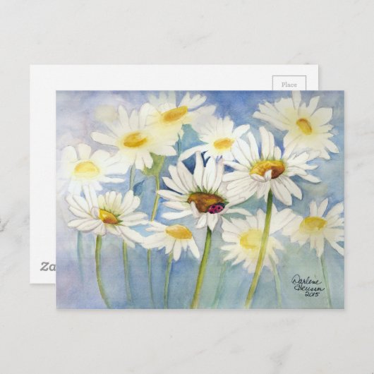 Ladybug in Daisies Briefkaart (Voorkant / Achterkant)