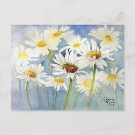 Ladybug in Daisies Briefkaart (Voorkant)