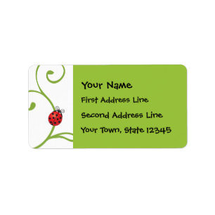 Ladybug in wijn etiket