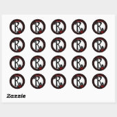 Ladybug Initiaal R Ronde Stickers (Vel)