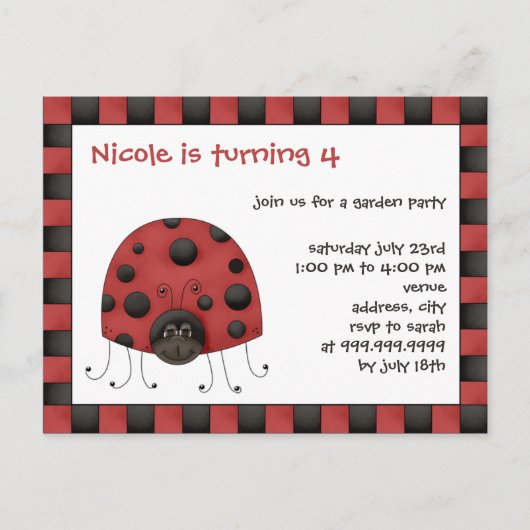Ladybug ・ Invitation d'anniversaire (Devant)