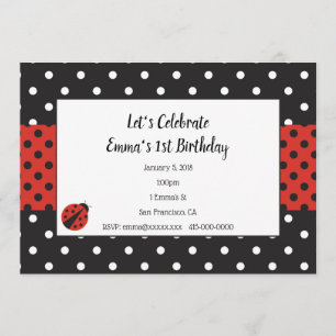 Ladybug Invitation for Kind Birthday of Baby showe Kaart