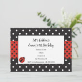 Ladybug Invitation pour l'anniversaire ou le Baby  (Debout devant)