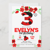 Ladybug Invitation pour le 3ème anniversaire (Devant)