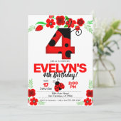 Ladybug Invitation pour le 4ème anniversaire (Debout devant)