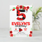 Ladybug Invitation pour le 5e anniversaire (Debout devant)