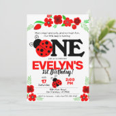 Ladybug Invitation pour le premier anniversaire (Debout devant)