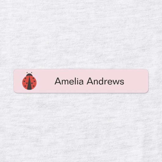 Ladybug Iron Nom Étiquettes pour le camp scolaire (Design 2)