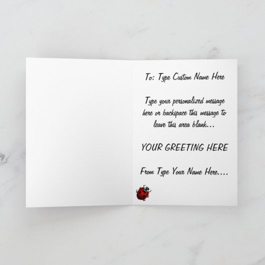 Ladybug Kaart Custom Ladybug Art Kaart - Blank (Binnen)