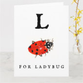 Ladybug-kaart Kaart (Gele Bloem)