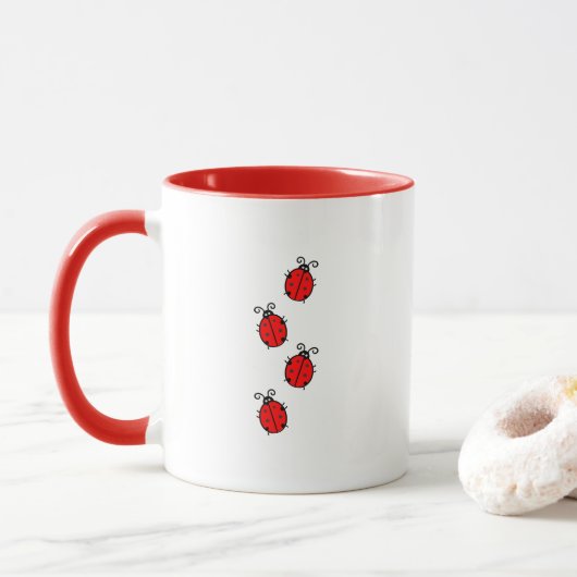 LadyBug Kantoor Home personaliseer de bestemming Mok (Met donut)