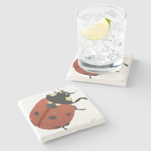 LadyBug Kantoor Home personaliseer de bestemming Stenen Onderzetter