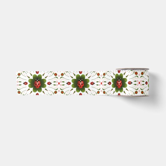 Ladybug Kerstmis Satijnen Lint (Voorkant)