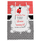 Ladybug Ladybird Birthday Party Dank je Medium Cadeauzakje (Achterkant)