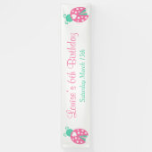 Ladybug Ladybird Birthday Party Spandoek (Verticaal)