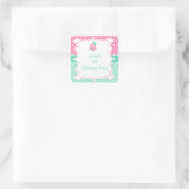 Ladybug Ladybird Birthday Party Vierkante Sticker (Tas)