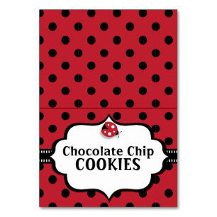 Ladybug - Ladybird - Carte de table noire et rouge