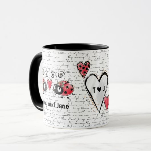 Ladybug Ladybird design Mug (Devant gauche)